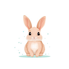 Obraz premium A cute little fluffy bunny sits adorably at the forefront, radiating joy and innocence in a serene atmosphere, surrounded by gentle bubbles on a transparent background.