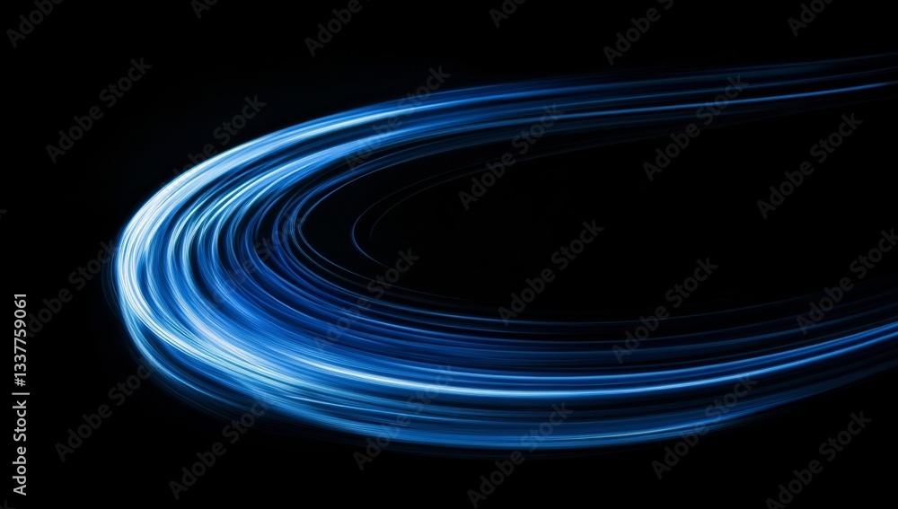 Poster abstract light trails swirling in a circular pattern