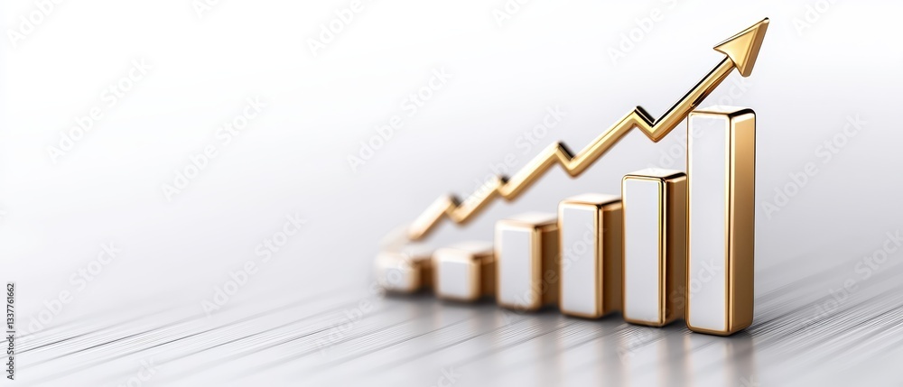 Poster a 3d graph illustrating growth and progress in a professional setting.