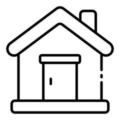 House building outline icon for real estate homes and property
