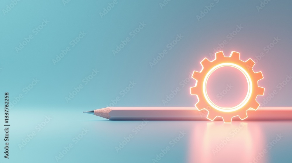 Aufkleber pencil and gear (setting) a pencil and gear icon displayed on a settings menu, representing access t