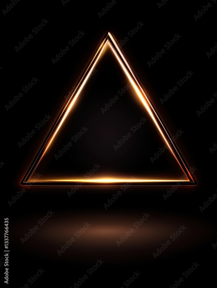 Poster a glowing triangular shape in a dark background, perfect for modern design themes.