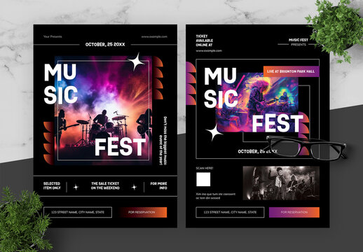 Black And Orange Festival Flyer