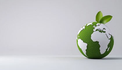 A green globe symbolizing environmental awareness and sustainability.