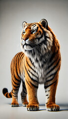 Fototapeta premium Tigers in various environments such as a white background zoo and snowy landscape showcasing its wild feline nature