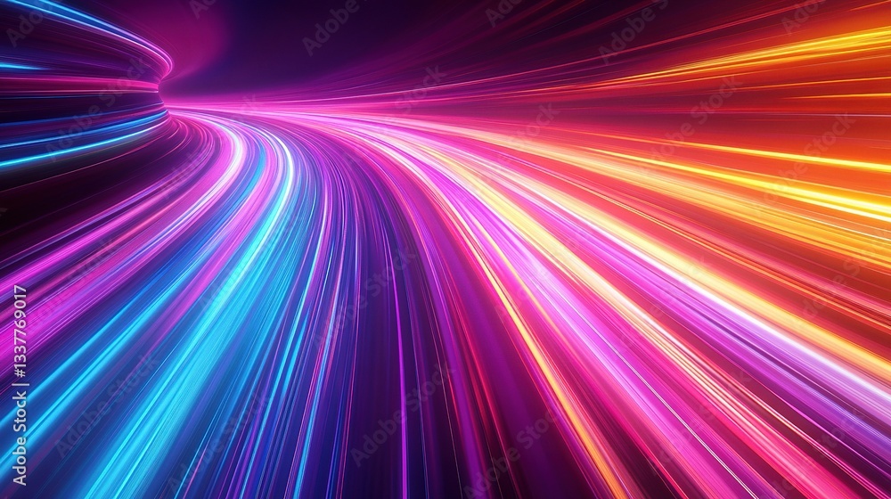 Poster dynamic abstract speed background with vibrant color trails