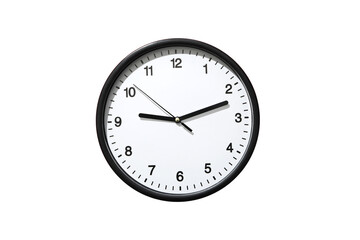 PNG, Alarm o’clock, black wall clock, isolated on white background