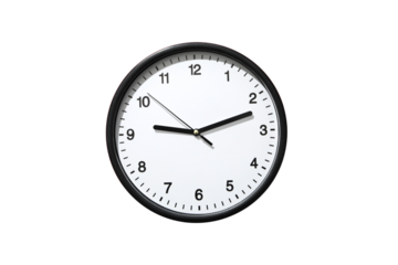 PNG, Alarm o’clock, black wall clock, isolated on white background