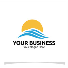 A refined logo with an abstract wave and a sun for your company