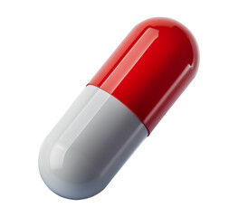 Medical pill on transparent background