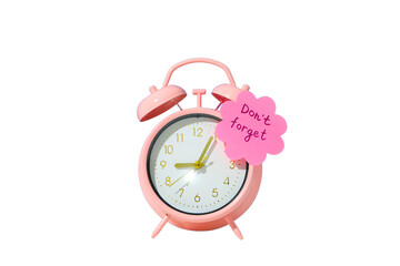 PNG, Alarm o’clock, pink clock with text 