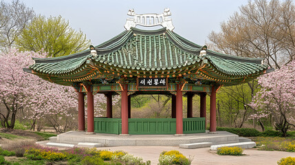 Obraz premium A Breathtaking View of Cherry Blossoms in Seoul