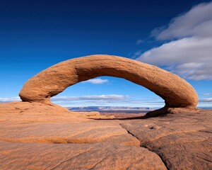 A stunning rock formation under a clear blue sky, showcasing nature's artistry.