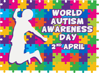 World autism awareness day poster vector. 