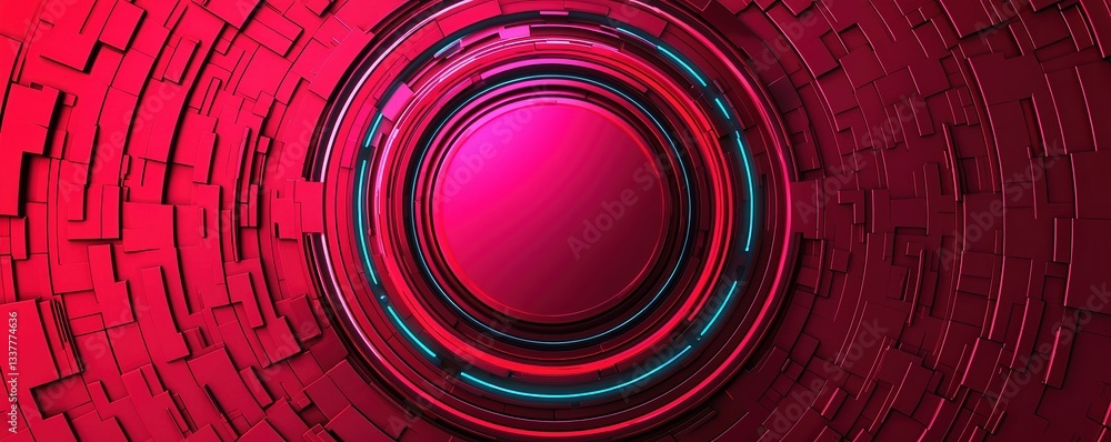 Poster military test analysis concepts. abstract digital design with circular patterns in vibrant colors.
