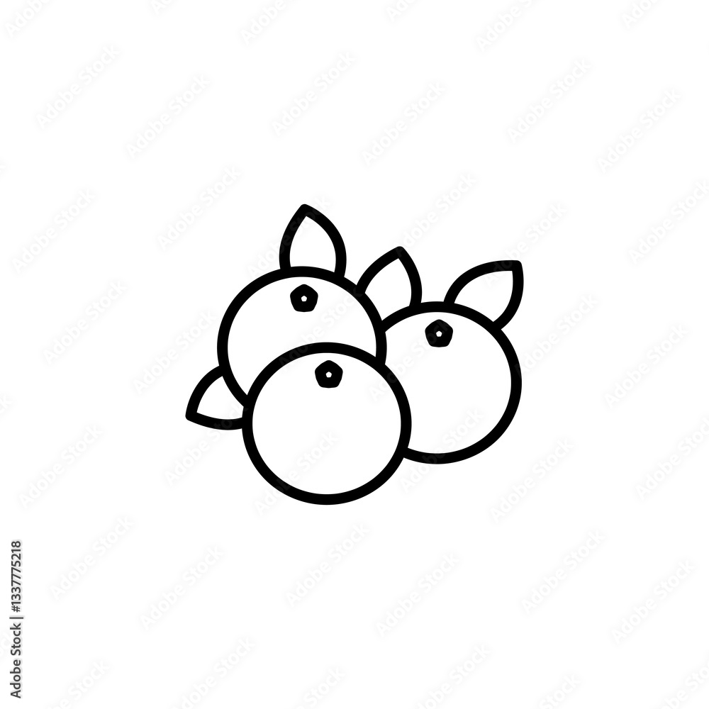 Poster cranberry icon vector flat thin line simple illustration for web and app..eps