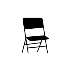 folding chair icon Vector flat black simple illustration for web and app..eps