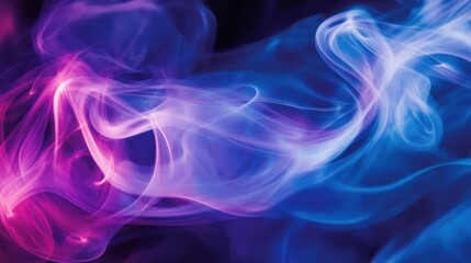 Nebulous abstract smoke streams blend pink and blue hues into a dynamic vortex