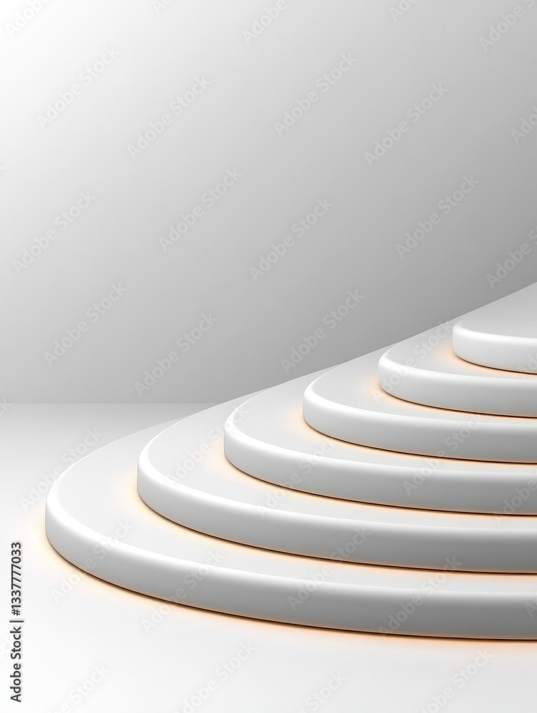 Poster abstract design featuring smooth, curved layers with subtle lighting effects.