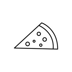 Pizza slice icon Thin line flat illustration on white background..eps
