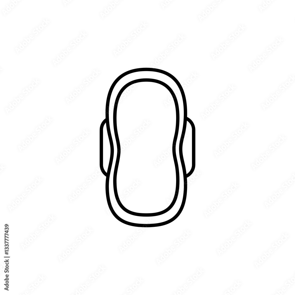 Poster sanitary pad outline icon, vector simple illustration for web and app..eps
