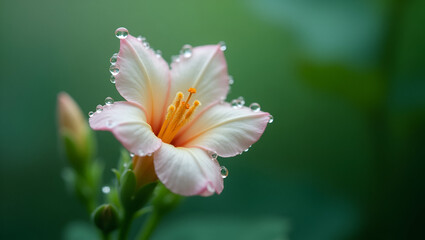 Naklejka premium Delicate Petite Flower with Soft Blue Petals and Gentle Natural Aesthetic