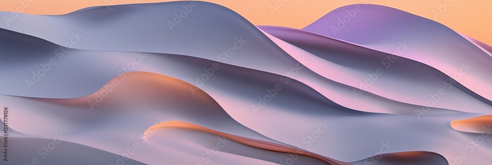 Poster abstract sand dunes with soft light and shadow creating a serene scene
