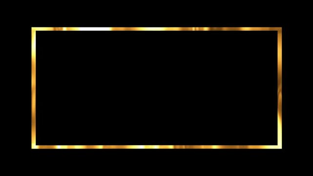 gold frame on black background animation
