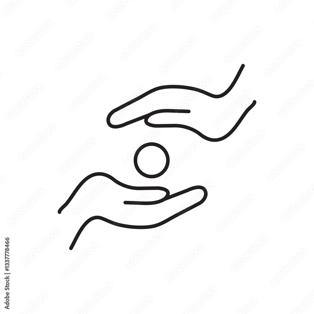 Aufkleber zakat donation icon, vector simple flat linear illustration for web and app..eps