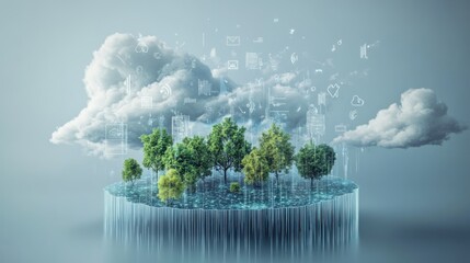 Futuristic sustainable environment with integrated data networks and green energy