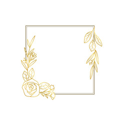 Elegant Gold Floral Square Frame Design