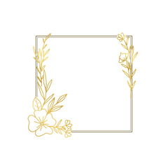 Elegant Gold Floral Square Frame Design