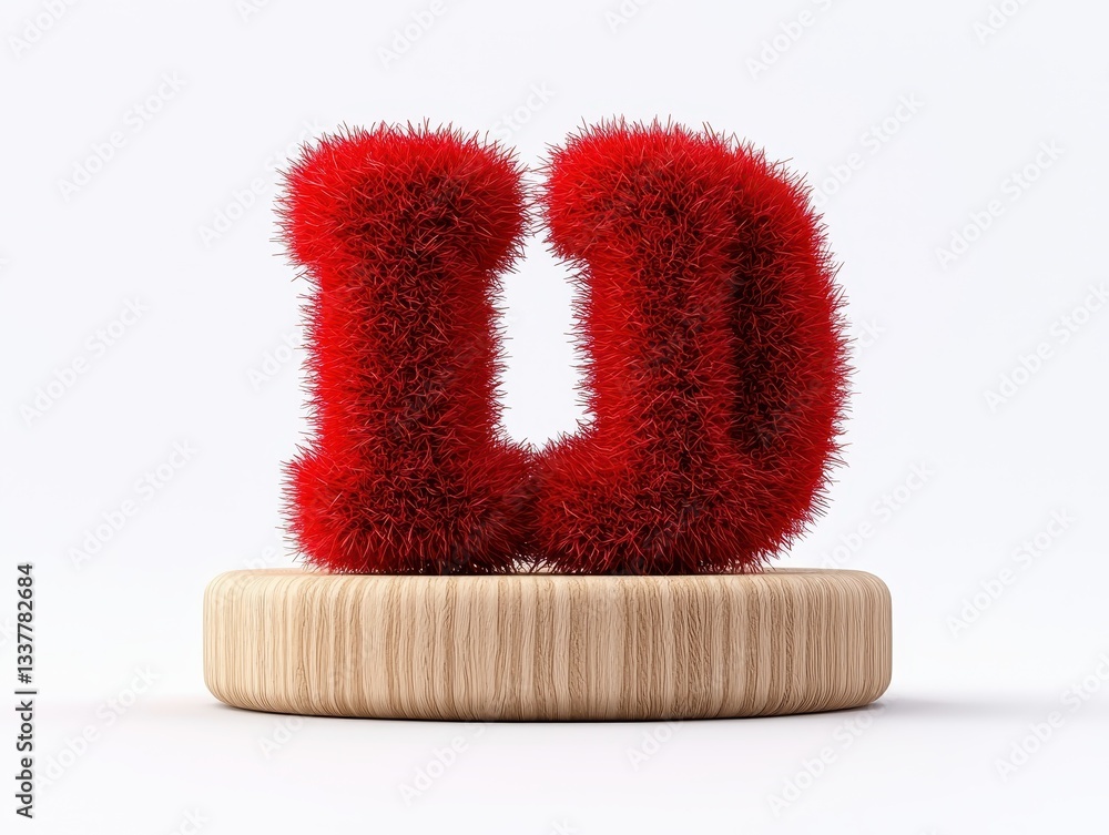 Aufkleber creative fluffy red letters representing unique text style and design.
