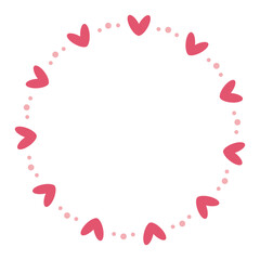 ハートのあしらいのかわいいフレームイラスト