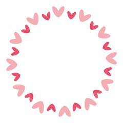 ハートの丸型フレームイラスト