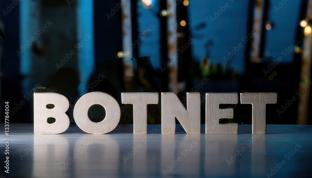 Aufkleber botnet concept displayed with blurred background effects
