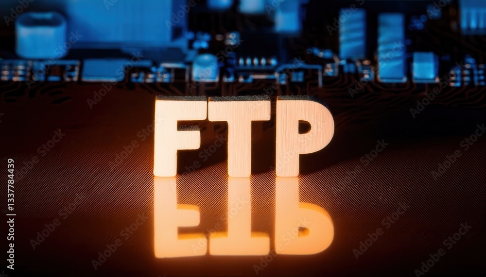 Poster ftp protocol representation with abstract technology background