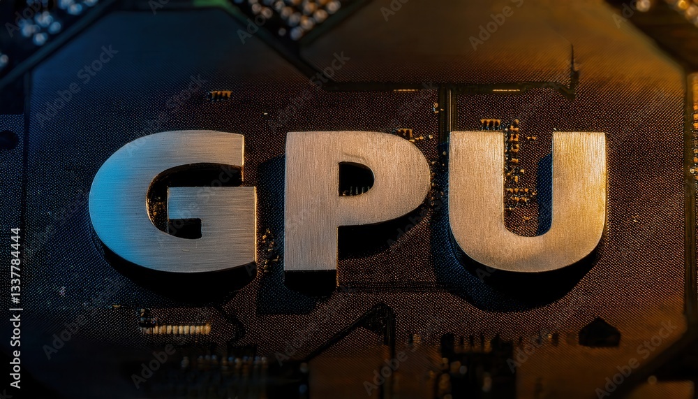 Poster high-resolution image of gpu with blurred background