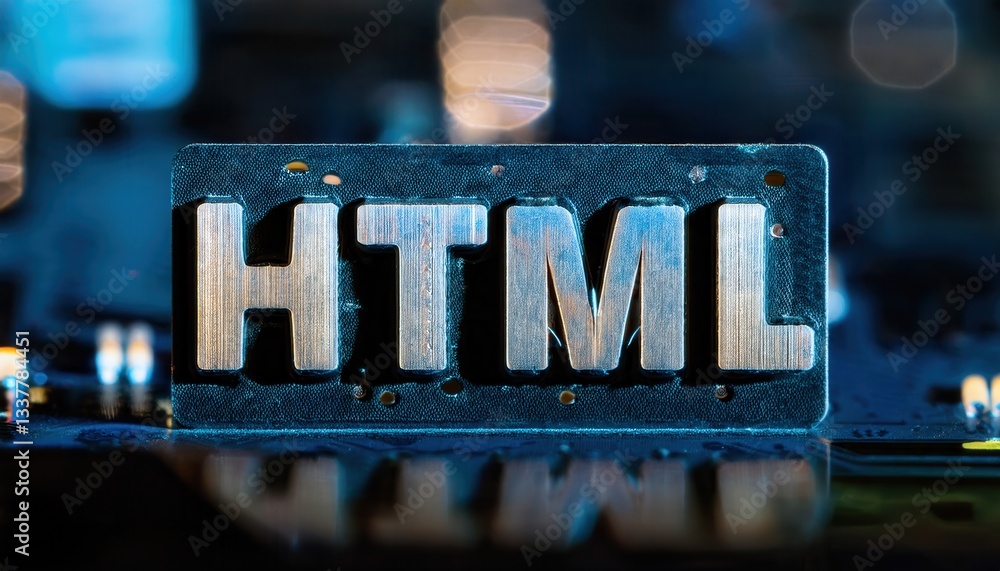 Poster html focused typography with blurred background