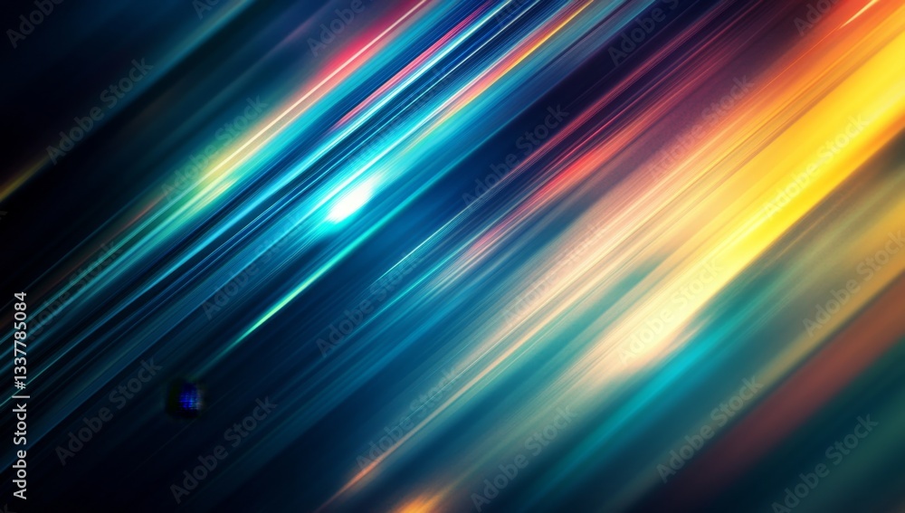 Poster vibrant diagonal streaks of light in a dynamic abstract design