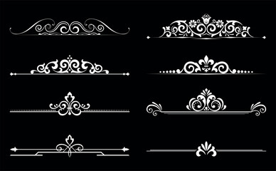 Vintage set. Floral elements for design monograms, invitations, frames, menus and labels. Graphic design of the website, cafes, boutiques, hotels, wedding invitations.