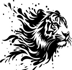 tiger vector on color background