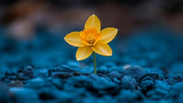 Yellow crocus flower.