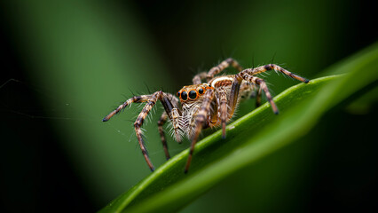 Fototapeta premium Macro photo of a spider with the best composition and perfect details - 58