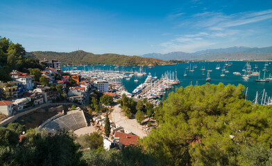 Naklejka premium View of Fethiye city centre.Turkey's Mediterranean coast. Mugla city, Turkey country