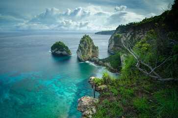 tropical beach clif