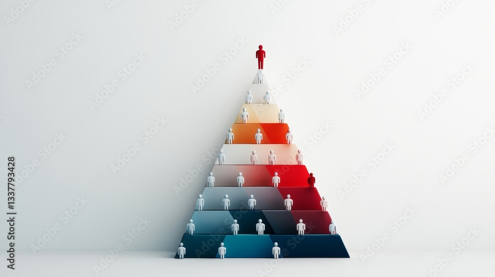 Aufkleber pyramid structure with individuals representing hierarchy concept