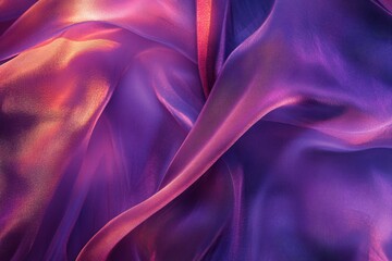 Fluid, iridescent fabric drapes in vibrant purples and pinks.  A soft, luxurious textile