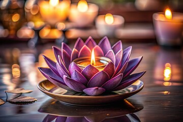 Purple Lotus Candle Holder - Tranquil Home Decor - Drone Aerial View