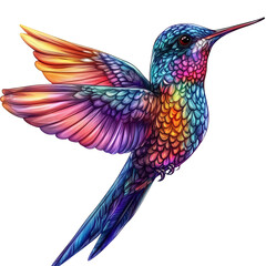 Obraz premium colorful hummingbird isolated on a transparent background.
